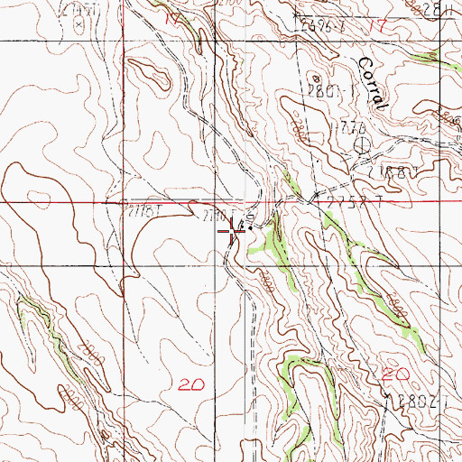Topographic Map of 19N51E20BAB_01 Well, MT