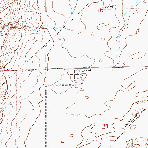Topographic Map of 19N57E21BABB01 Well, MT