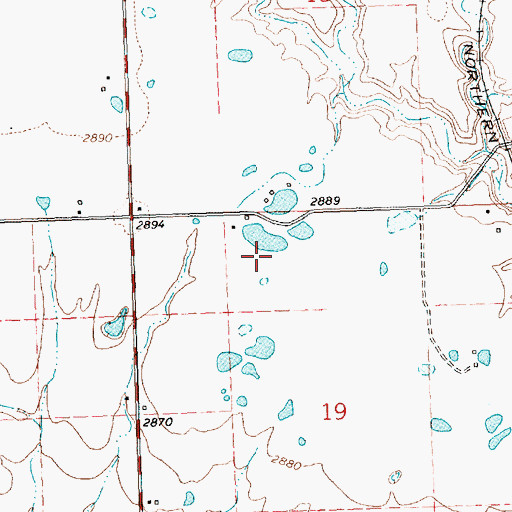 Topographic Map of 19N20W19BABD01 Well, MT