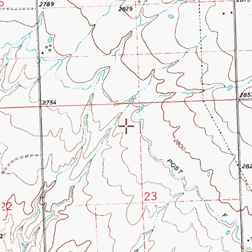 Topographic Map of 19N21W14BAAA01 Well, MT