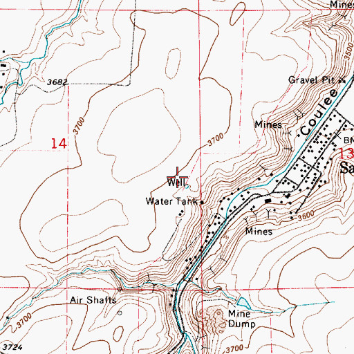 Topographic Map of 19N04E14DAAD01 Well, MT