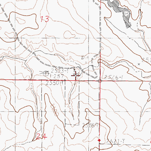 Topographic Map of 19N47E13DDCB01 Well, MT