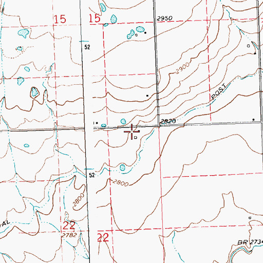 Topographic Map of 19N20W22AAAB01 Well, MT