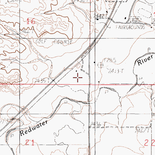 Topographic Map of 19N48E16DDDB01 Well, MT