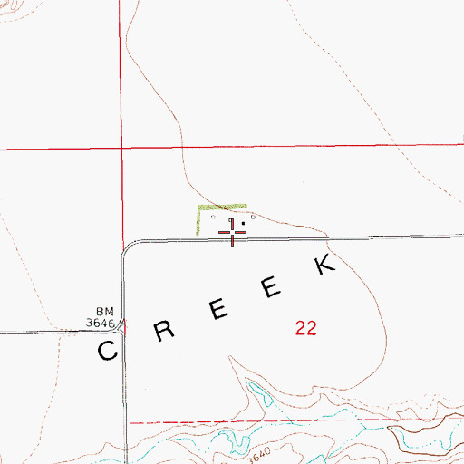 Topographic Map of 19N13E22BAC_01 Well, MT