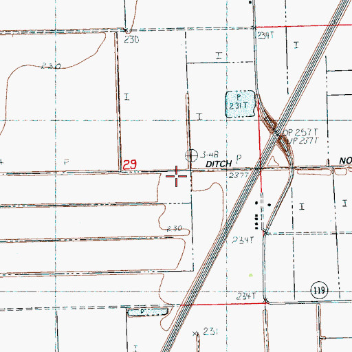 Topographic Map of Ditch Number 43, AR