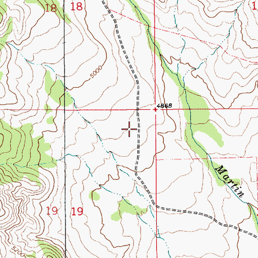 Topographic Map of 19N10E19AA__01 Spring, MT