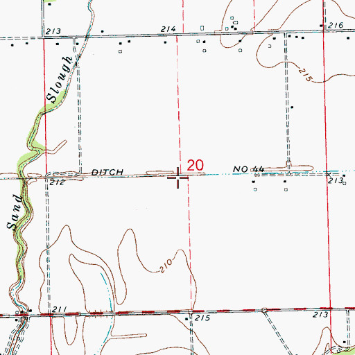 Topographic Map of Ditch Number 44, AR