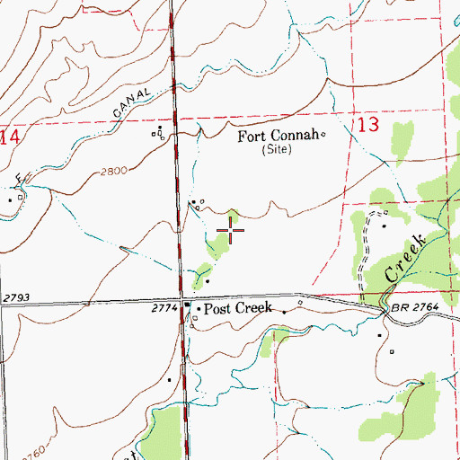Topographic Map of 19N20W13CCA_01 Well, MT