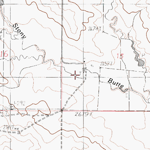 Topographic Map of 19N46E15CBCA01 Well, MT