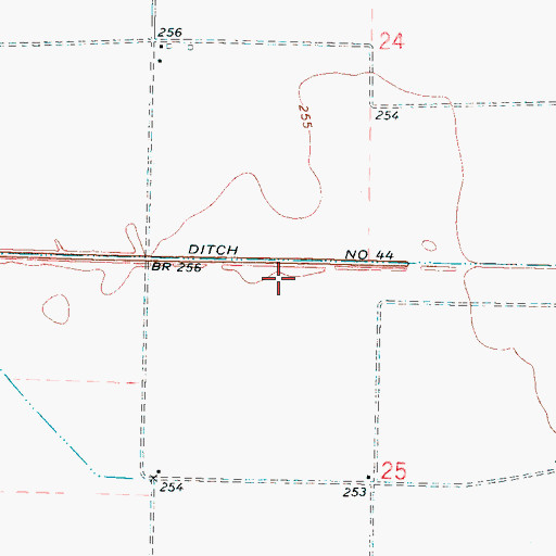 Topographic Map of Ditch Number 44, AR