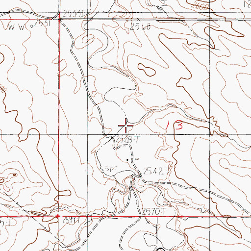 Topographic Map of 19N49E13CABA01 Well, MT