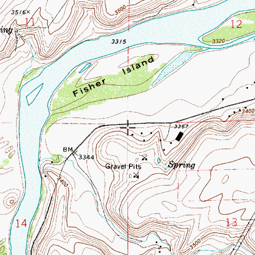 Topographic Map of 19N03E13BBBB01 Well, MT