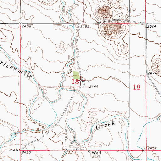 Topographic Map of 19N55E18BDDD01 Well, MT