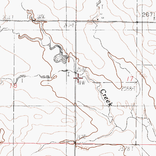Topographic Map of 19N47E17BCCB01 Well, MT