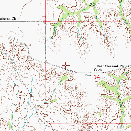 Topographic Map of 19N55E14BCDD01 Well, MT