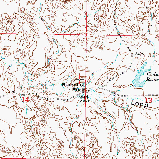 Topographic Map of 19N42E14AD__01 Well, MT