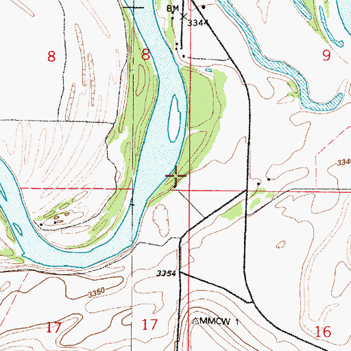 Topographic Map of 19N02E08DDDD01 Well, MT