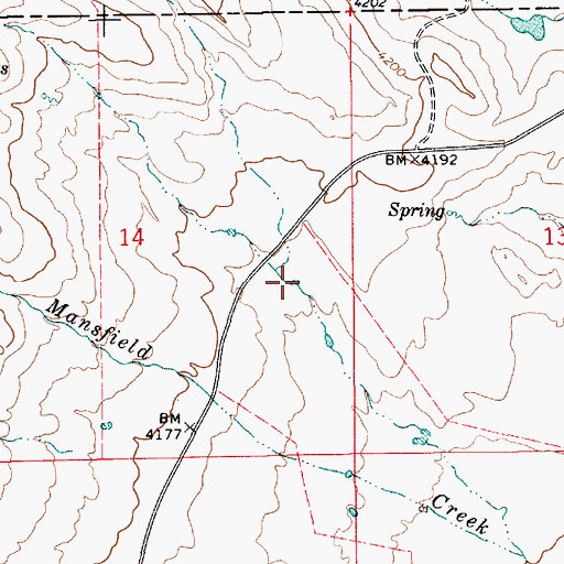 Topographic Map of 19N10E14DA__01 Spring, MT
