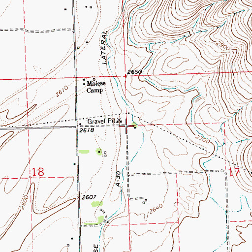 Topographic Map of 19N21W17BCBB01 Well, MT