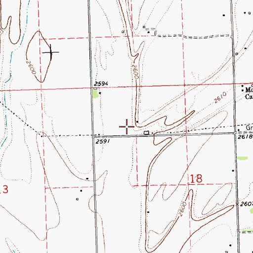 Topographic Map of 19N21W18BBDA01 Well, MT