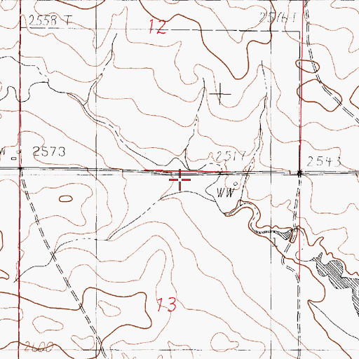 Topographic Map of 19N47E13ABBA01 Well, MT