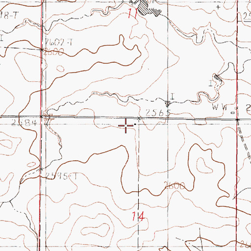 Topographic Map of 19N47E14BAAA01 Well, MT