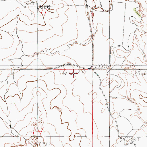 Topographic Map of 19N49E14AABA01 Well, MT