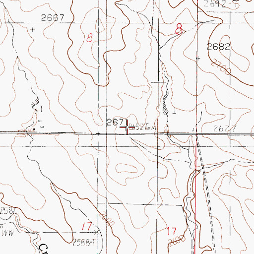 Topographic Map of 19N47E08DCDC01 Well, MT