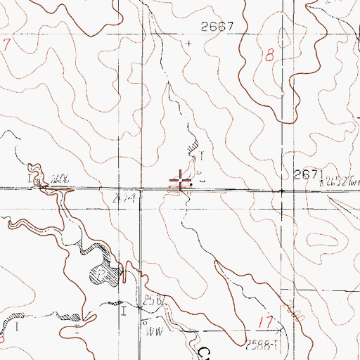Topographic Map of 19N47E08CCDC01 Well, MT