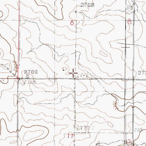Topographic Map of 19N46E08CDDB01 Well, MT