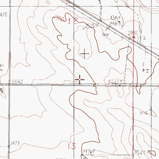 Topographic Map of 19N48E12DCCA01 Well, MT