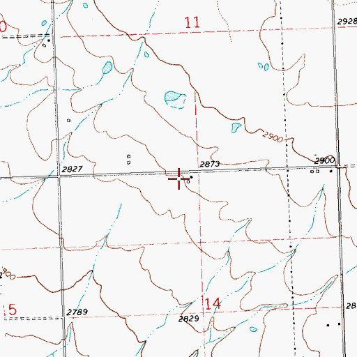 Topographic Map of 19N21W14BAA_01 Well, MT
