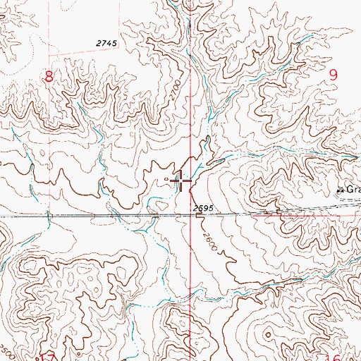 Topographic Map of 19N55E08DDDA01 Well, MT