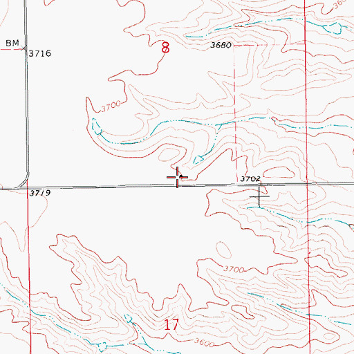 Topographic Map of 19N15E08DCC_01 Well, MT