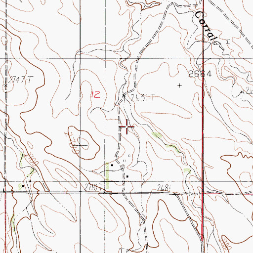 Topographic Map of 19N50E12DCB_01 Well, MT