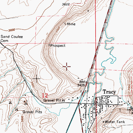 Topographic Map of 19N04E12A___01 Well, MT