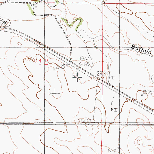 Topographic Map of 19N48E12DABC01 Well, MT