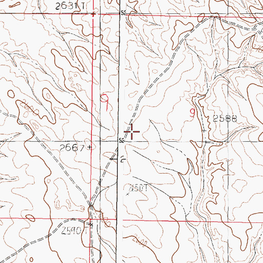 Topographic Map of 19N44E09CBAA01 Well, MT