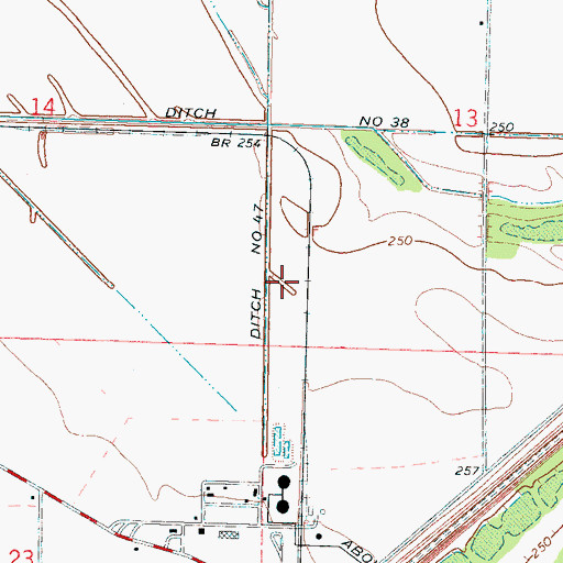 Topographic Map of Ditch Number 47, AR