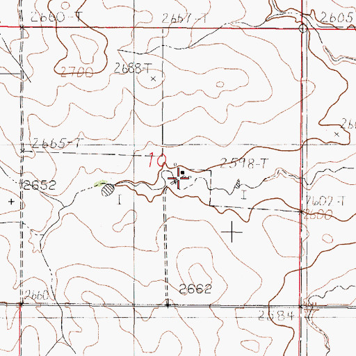 Topographic Map of 19N47E10DBBA01 Well, MT