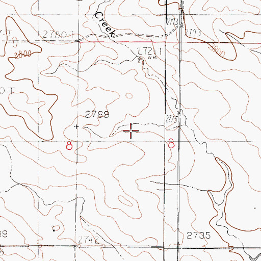 Topographic Map of 19N46E08ACDA01 Well, MT