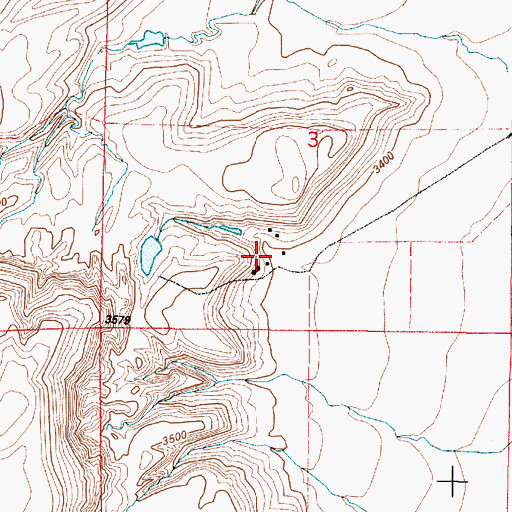 Topographic Map of 19N01E03C___01 Well, MT