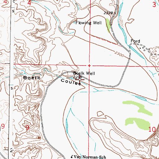 Topographic Map of 19N42E09AAAD01 Well, MT