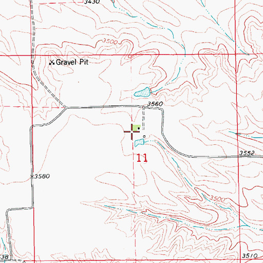 Topographic Map of 19N15E11ACC_01 Well, MT