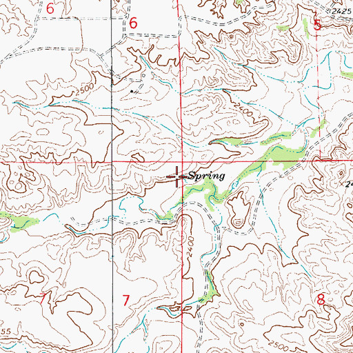Topographic Map of 19N56E08BBBB01 Spring, MT
