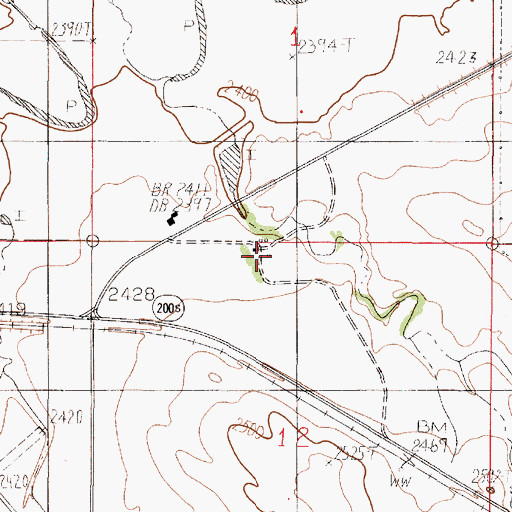Topographic Map of 19N48E12BAAB01 Well, MT