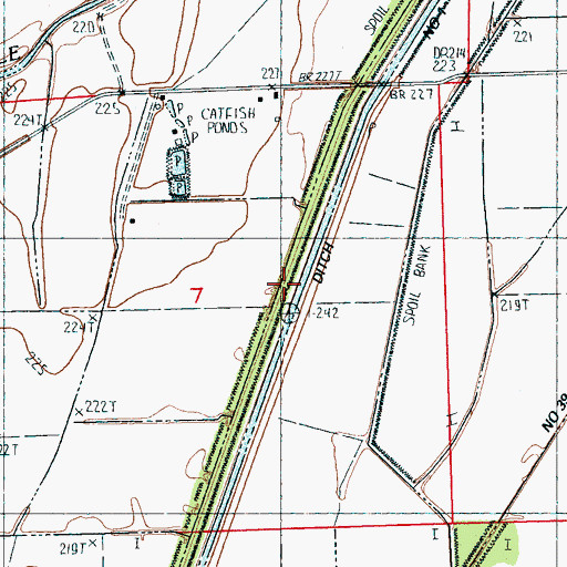 Topographic Map of Ditch Number 48, AR