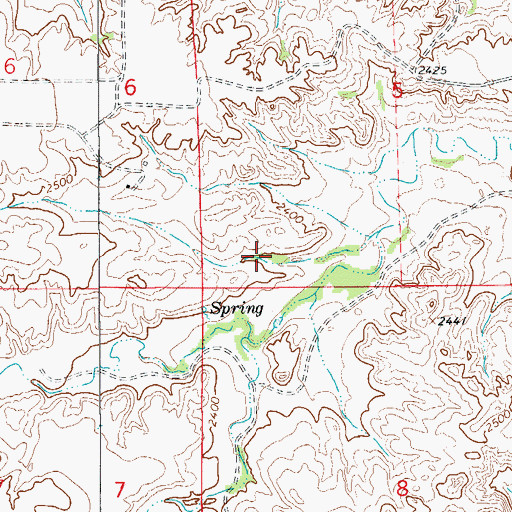 Topographic Map of 19N56E05CCDB01 Spring, MT