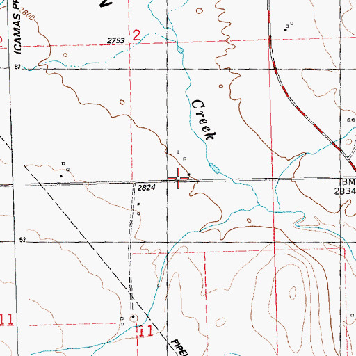 Topographic Map of 19N24W02DCDD01 Well, MT